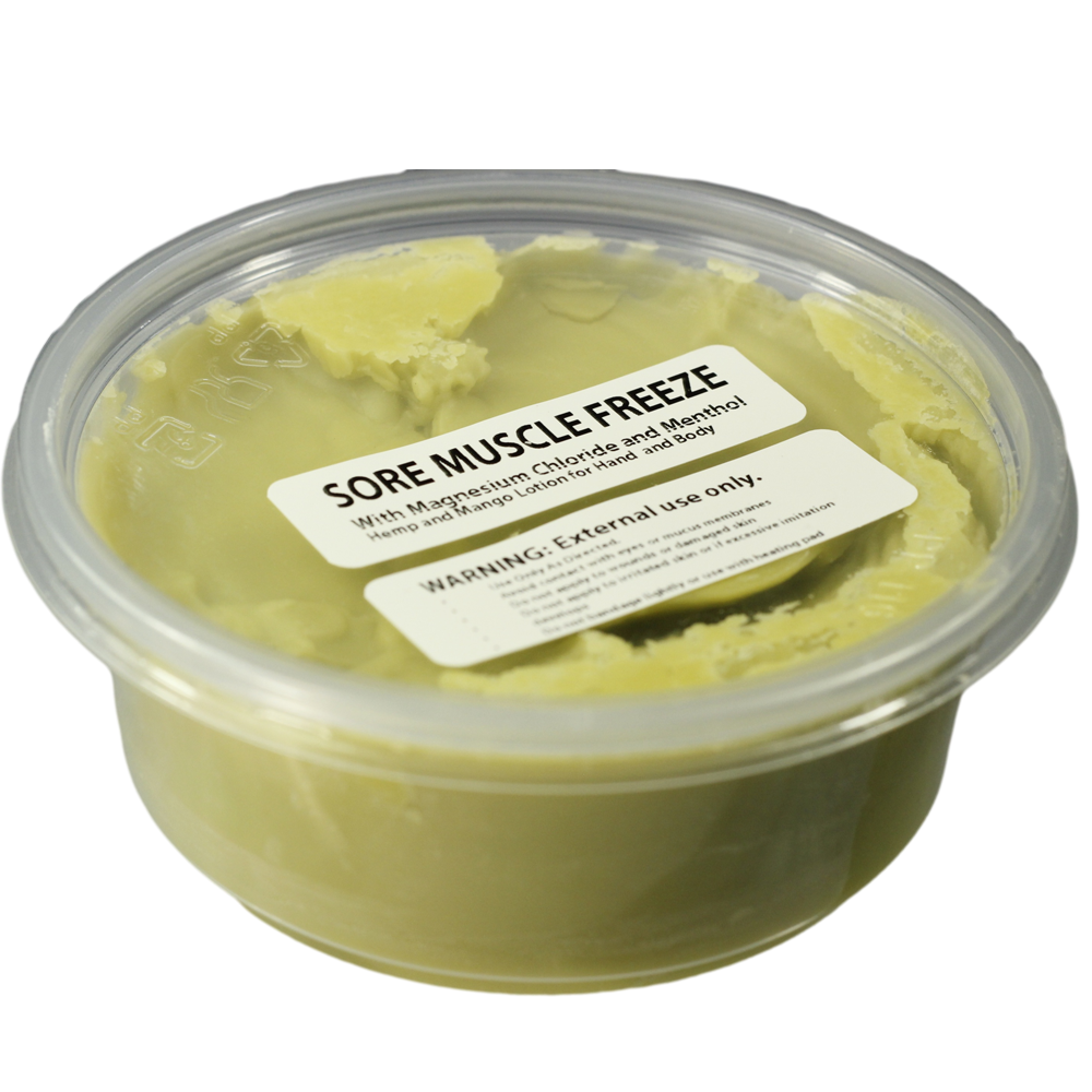 Bulk Hand and Body Cream 8 oz Bulk Container-Sore Muscle Freeze with Magnesium (Dead Sea Salt)