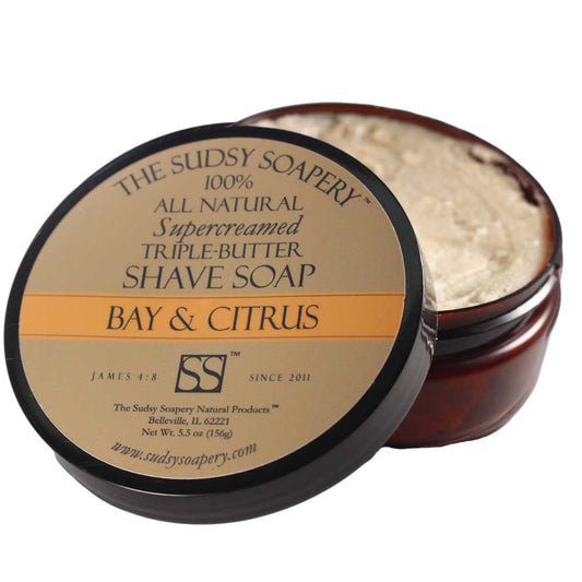 Supercreamed Triple Butter Shaving Soap, Bay and Citrus