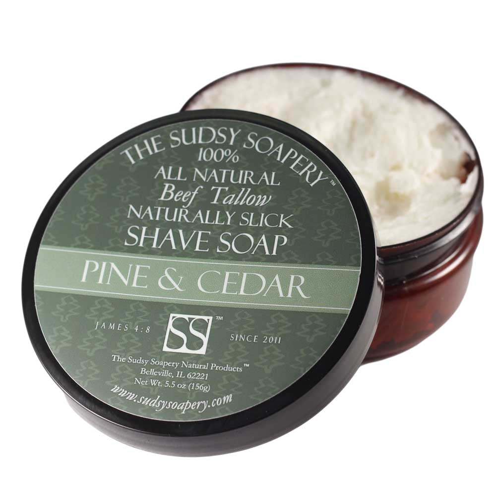 The Sudsy Soapery Sandalwood and Myrrh Shaving Soap, 5.5oz