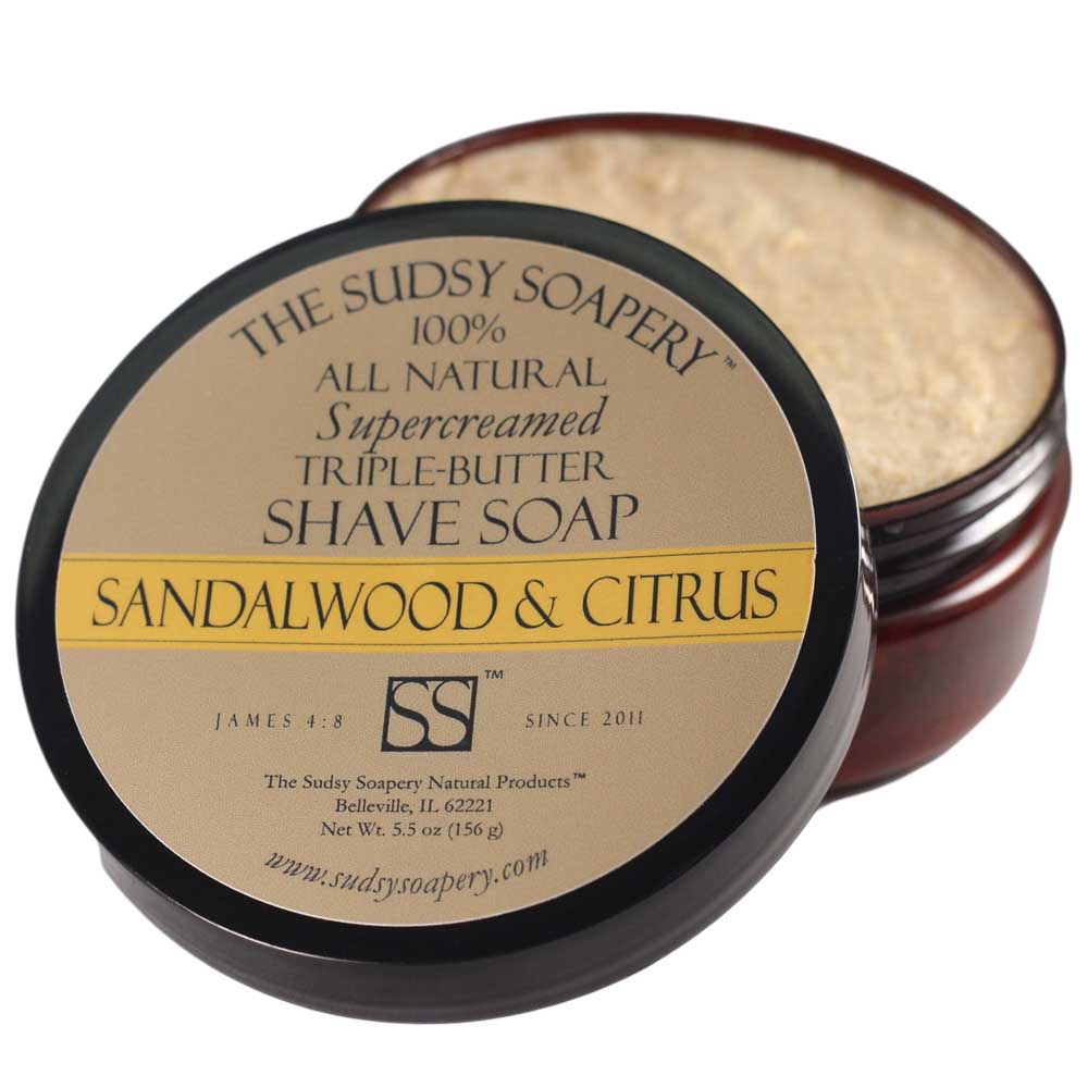 Supercreamed Triple Butter Shaving Soap Sandalwood & Citrus with Turmeric