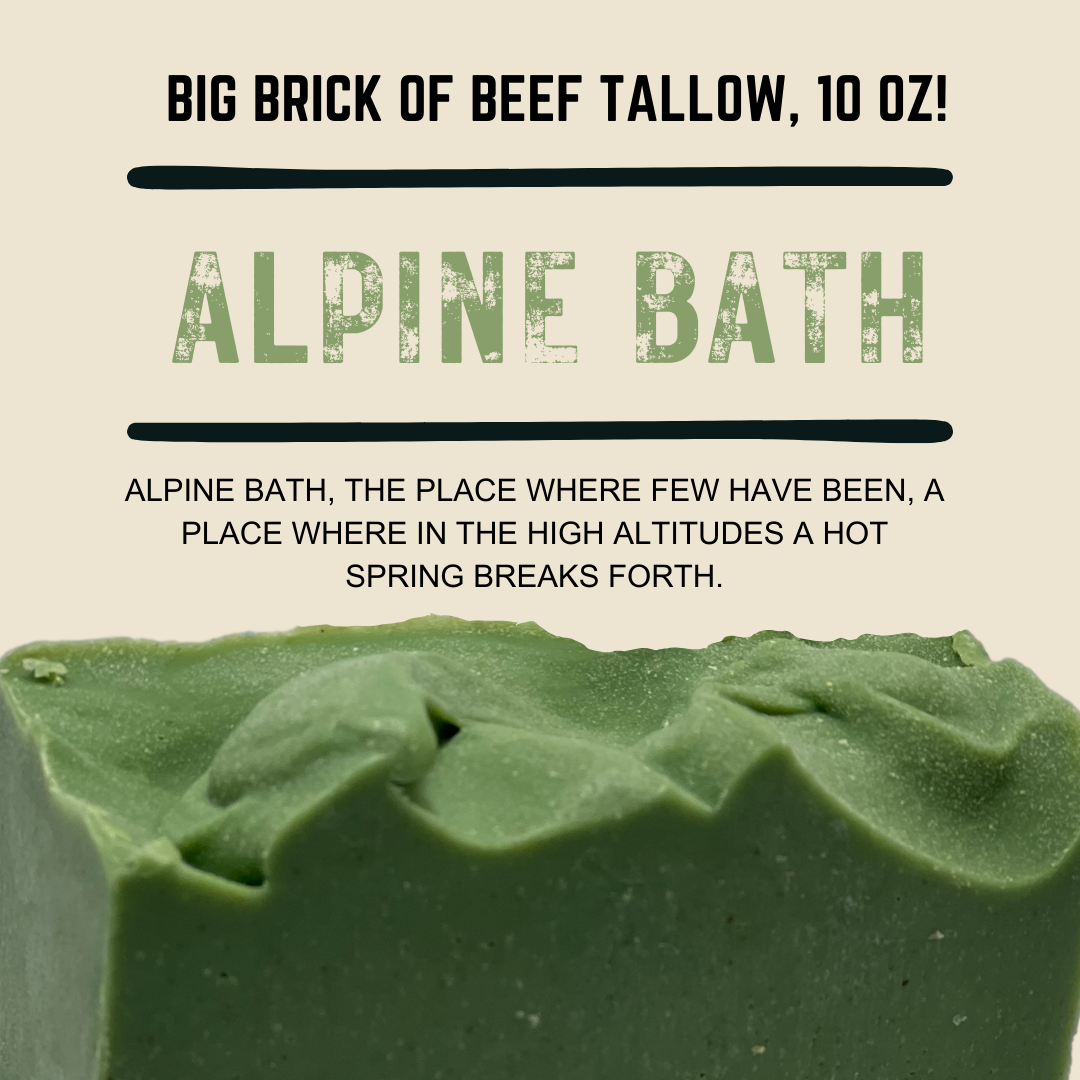 Big Brick of Beef Tallow Soap, Hand Cut-10oz-Alpine Bath