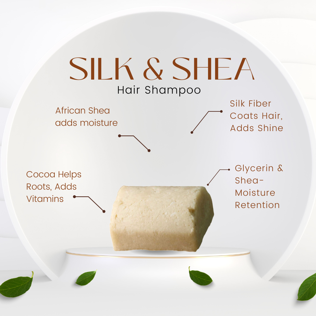 Shea and Silk Volumengebendes Feuchtigkeitsshampoo mit hydrolysierten Seidenfasern, Sheabutter und Hanfsamenöl