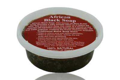 8oz. Jar Creamy African Black Soap from Guana, Africa