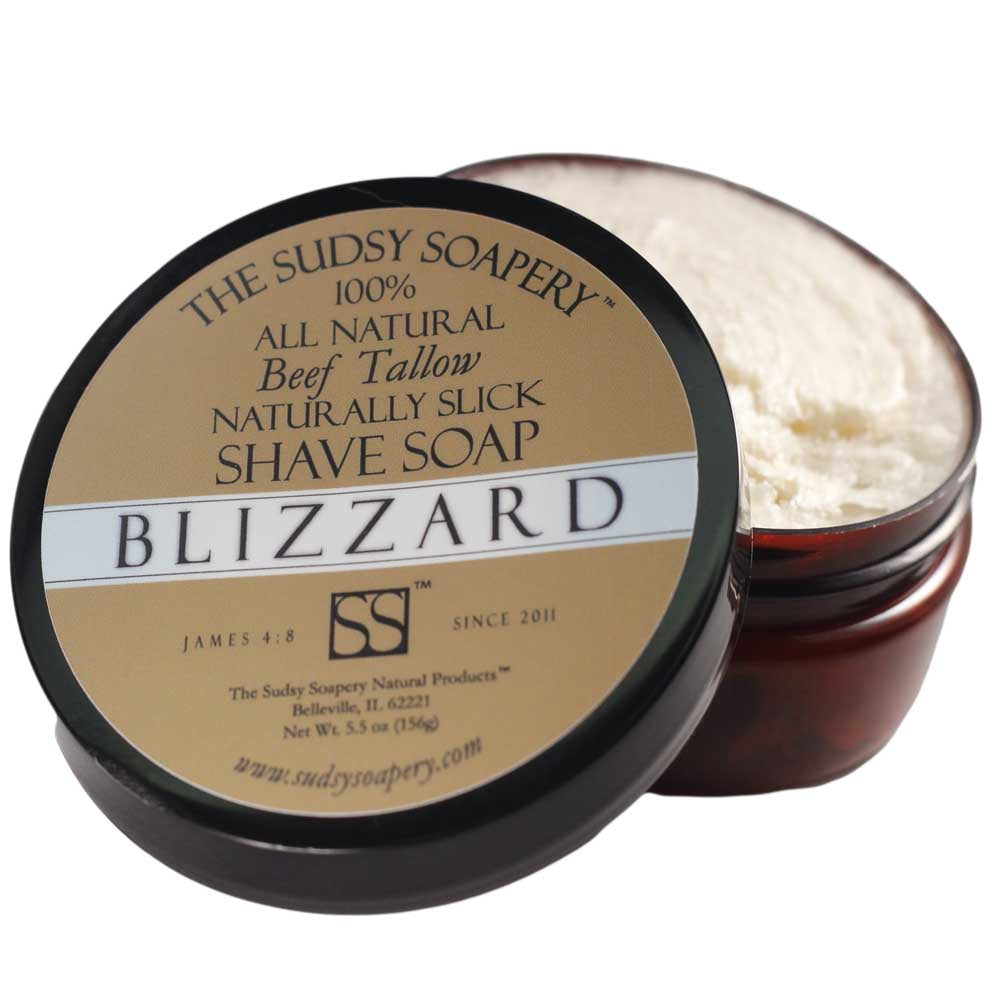 Blizzard Tallow Shaving Soap with Honey, Organic Aloe Leaf and Menthol