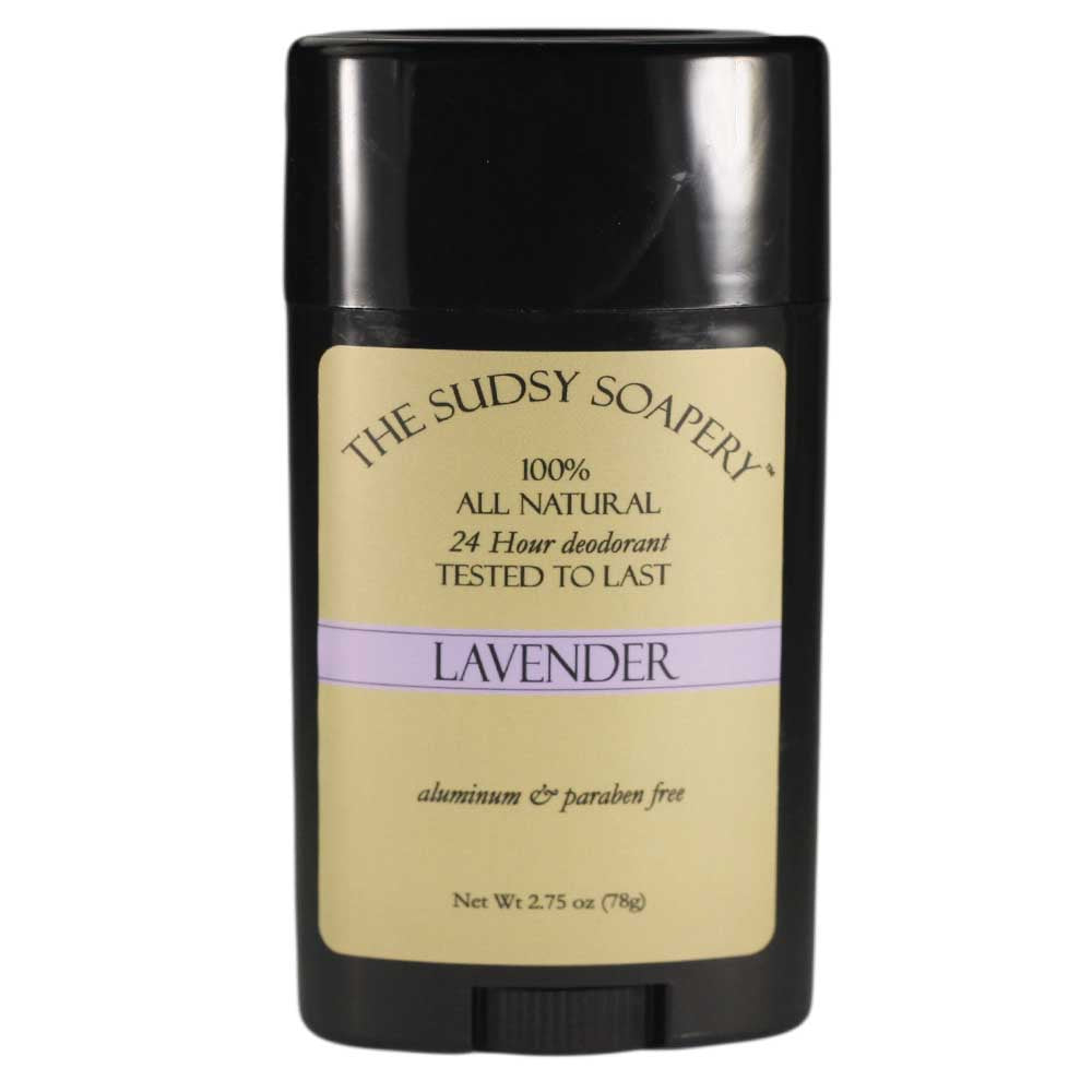 Sudsy Soapery Natural Lavender Stick Deodorant, Aluminum and Paraben Free, 2.75 oz (78g)