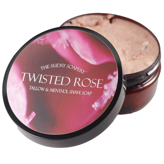 Twisted Rose Tallow Shaving Soap with Honey, Organic Aloe Leaf and Menthol