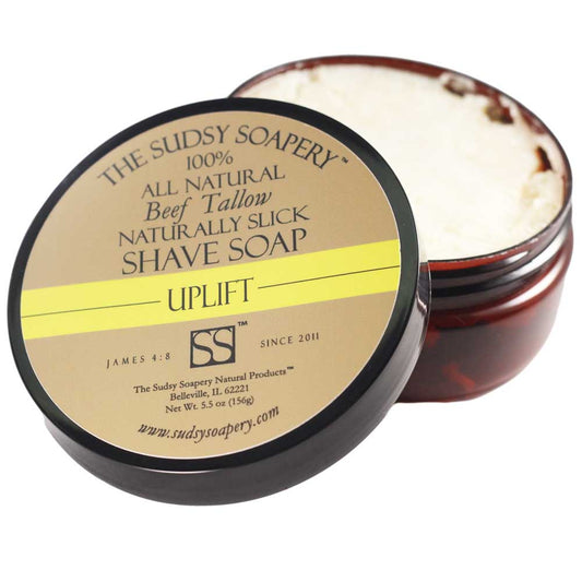 Uplift, Tallow Shaving Soap with Honey, and Organic Aloe Leaf