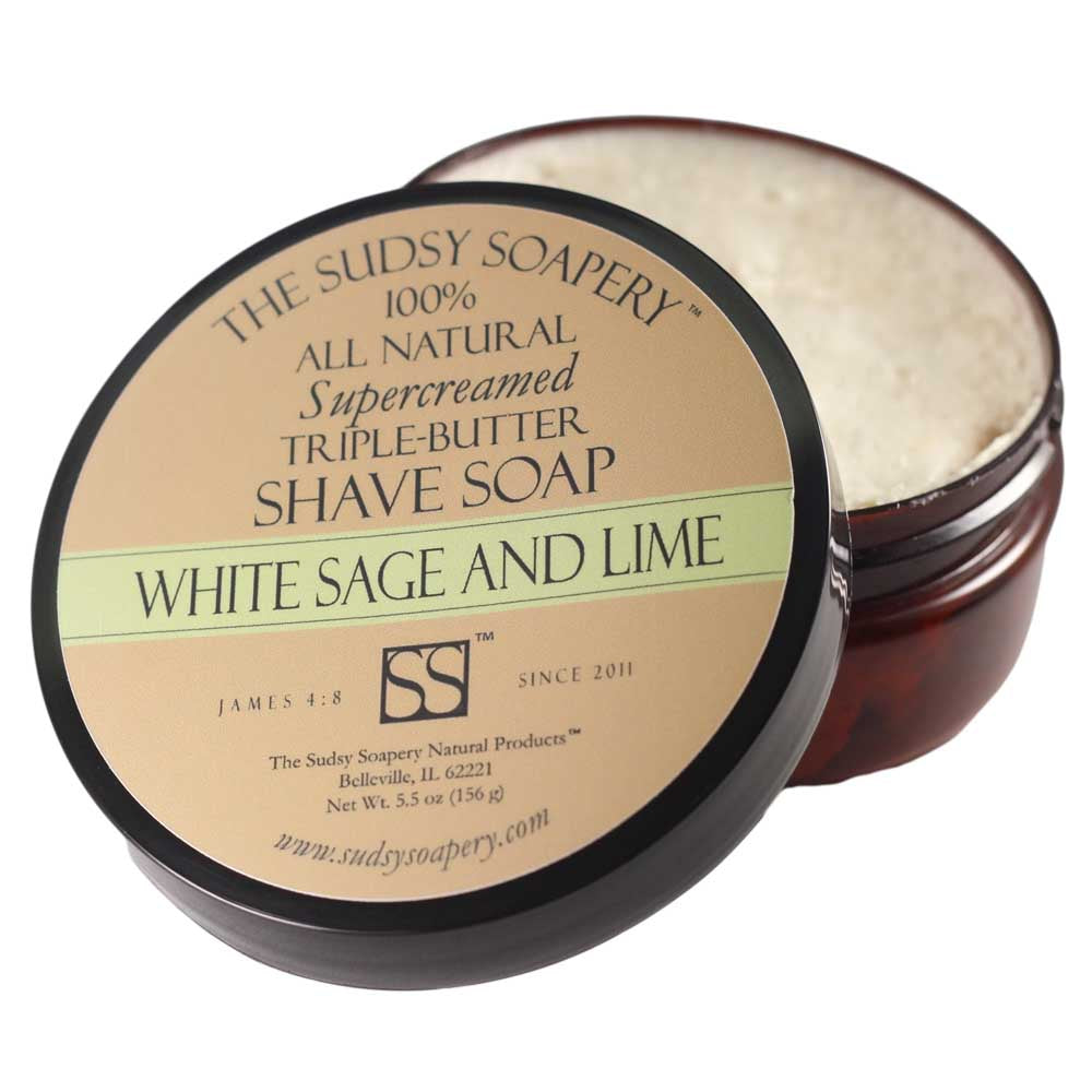 White Sage and Lime Triple Butter Shaving Soap